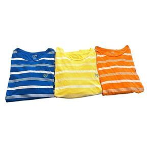 chaps t shirts for men Size XL stripe logo crew neck cotton pullover Lot Of 3